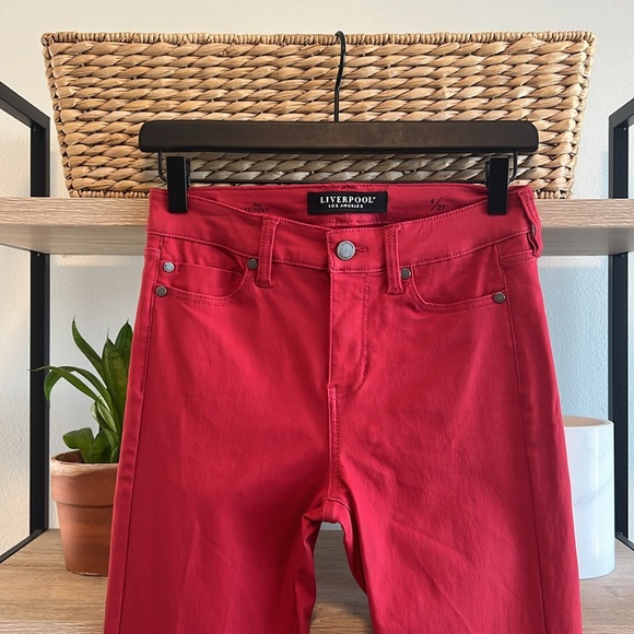 Liverpool Jeans Company Mid-Rise The Skinny Coated Wax Red Jeans, 4 / 27 - Picture 2 of 9